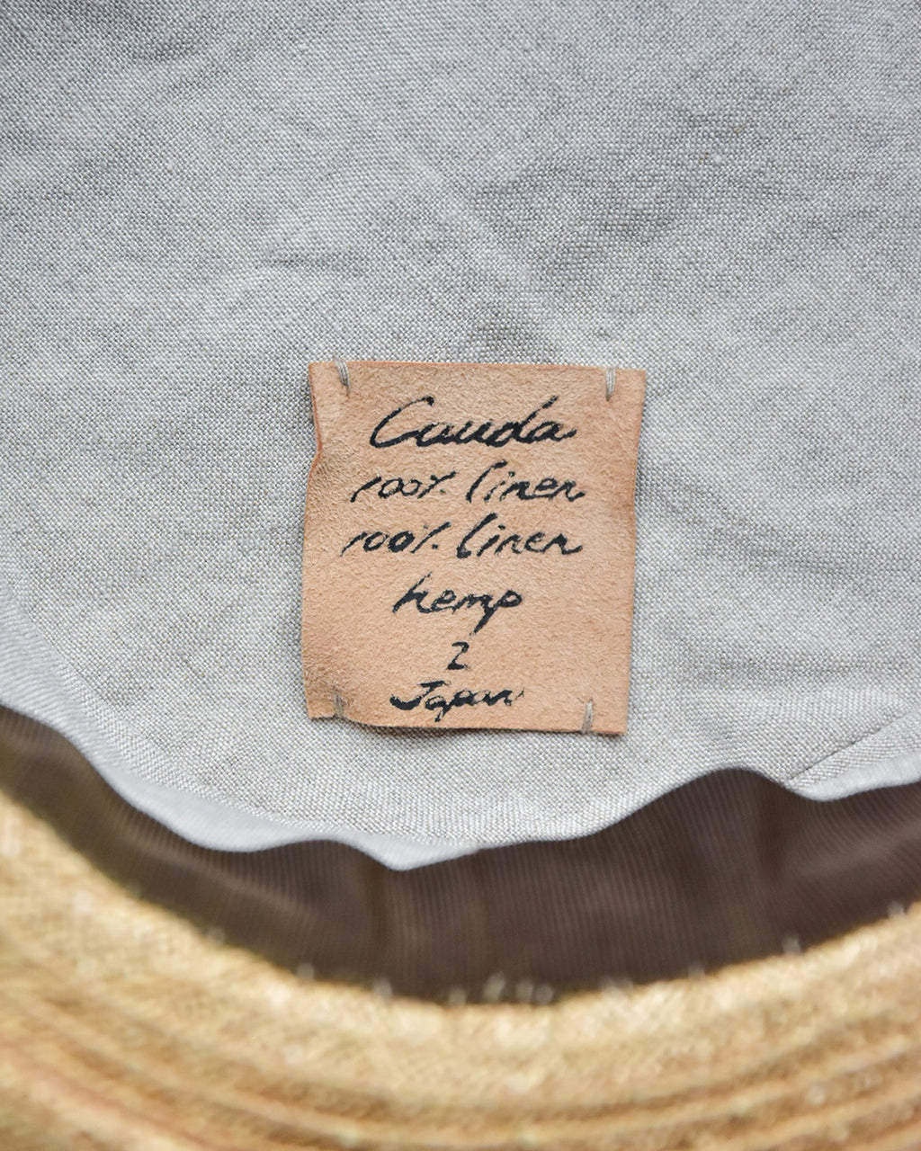 cauda | canotier herringbone linen gray EGG / hemp