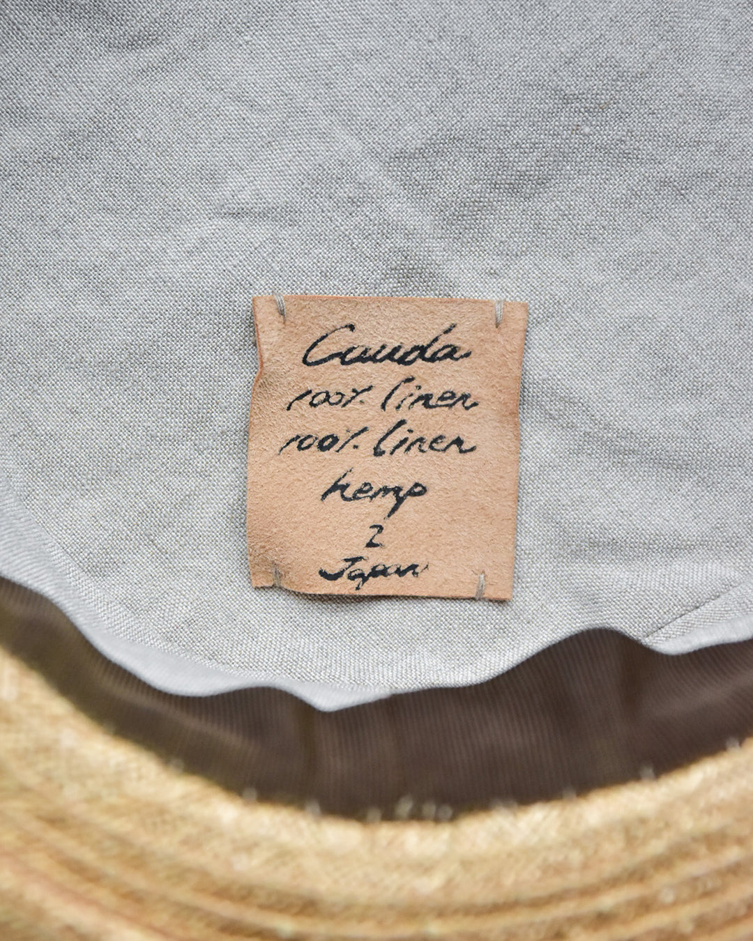 cauda | canotier herringbone linen gray EGG / hemp