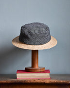 cauda | canotier herringbone linen gray BUS / rafia
