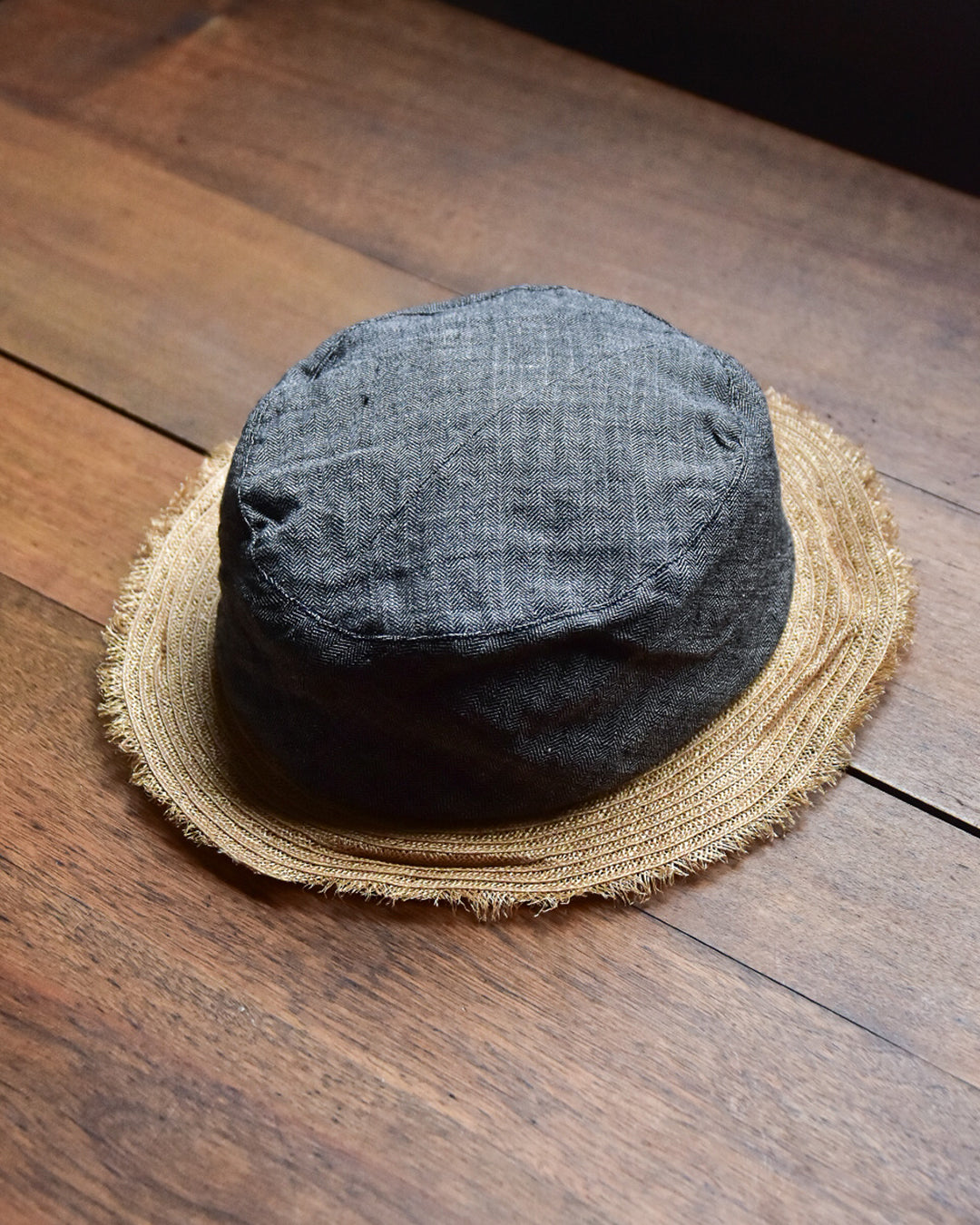 cauda | canotier herringbone linen gray BUS / hemp