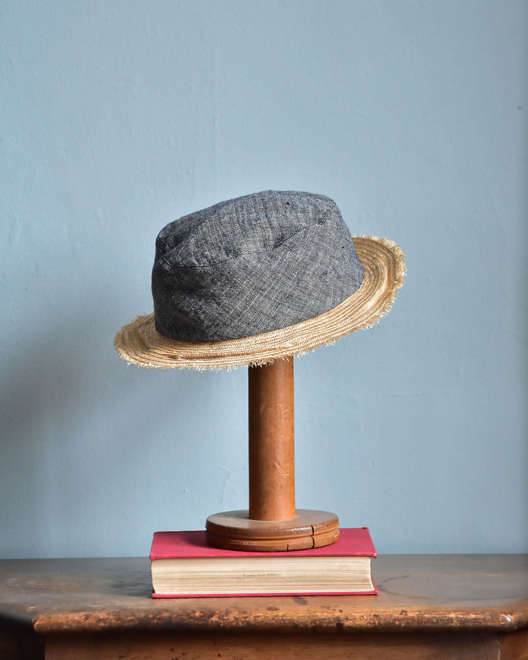 cauda | canotier herringbone linen gray BUS / hemp