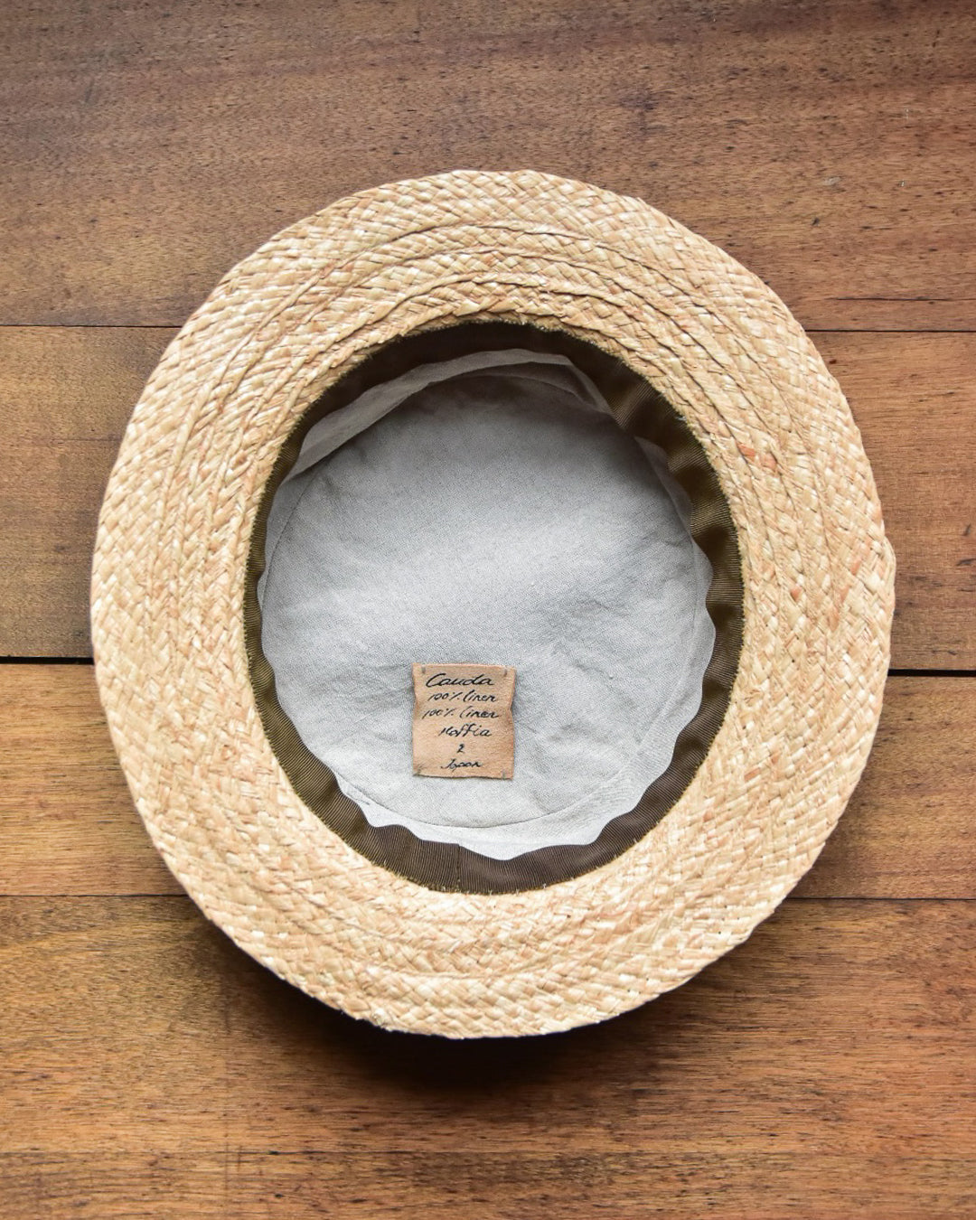 cauda | canotier herringbone linen gray BUS / rafia