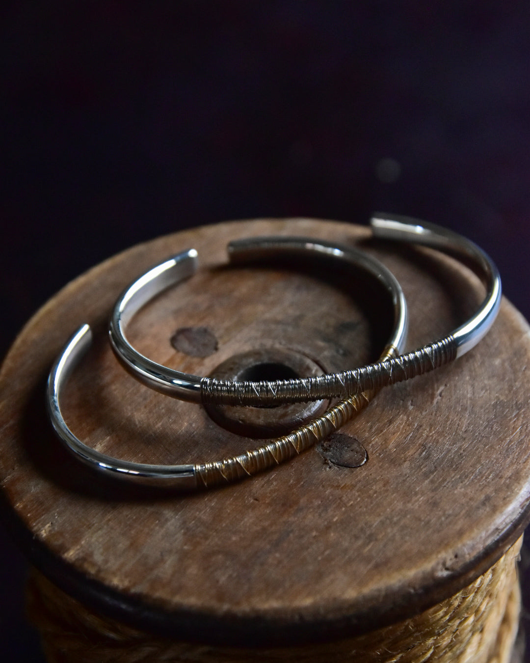 DAN TOMIMATSU / Spool Bangle Wide Halfwind - SL925 / PT900