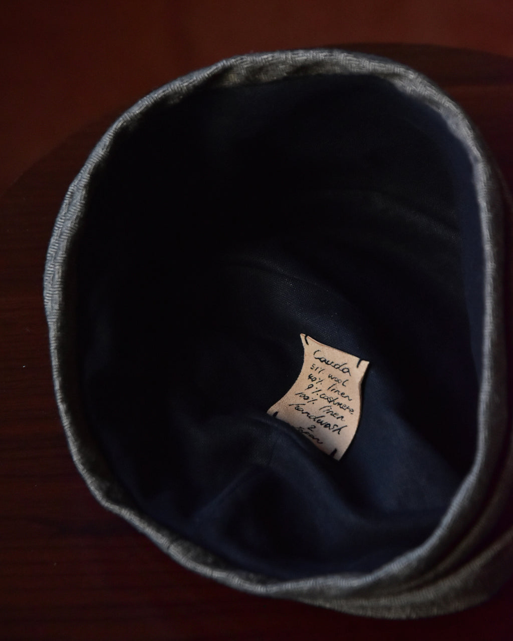 cauda / turban -cashmere wool line brown