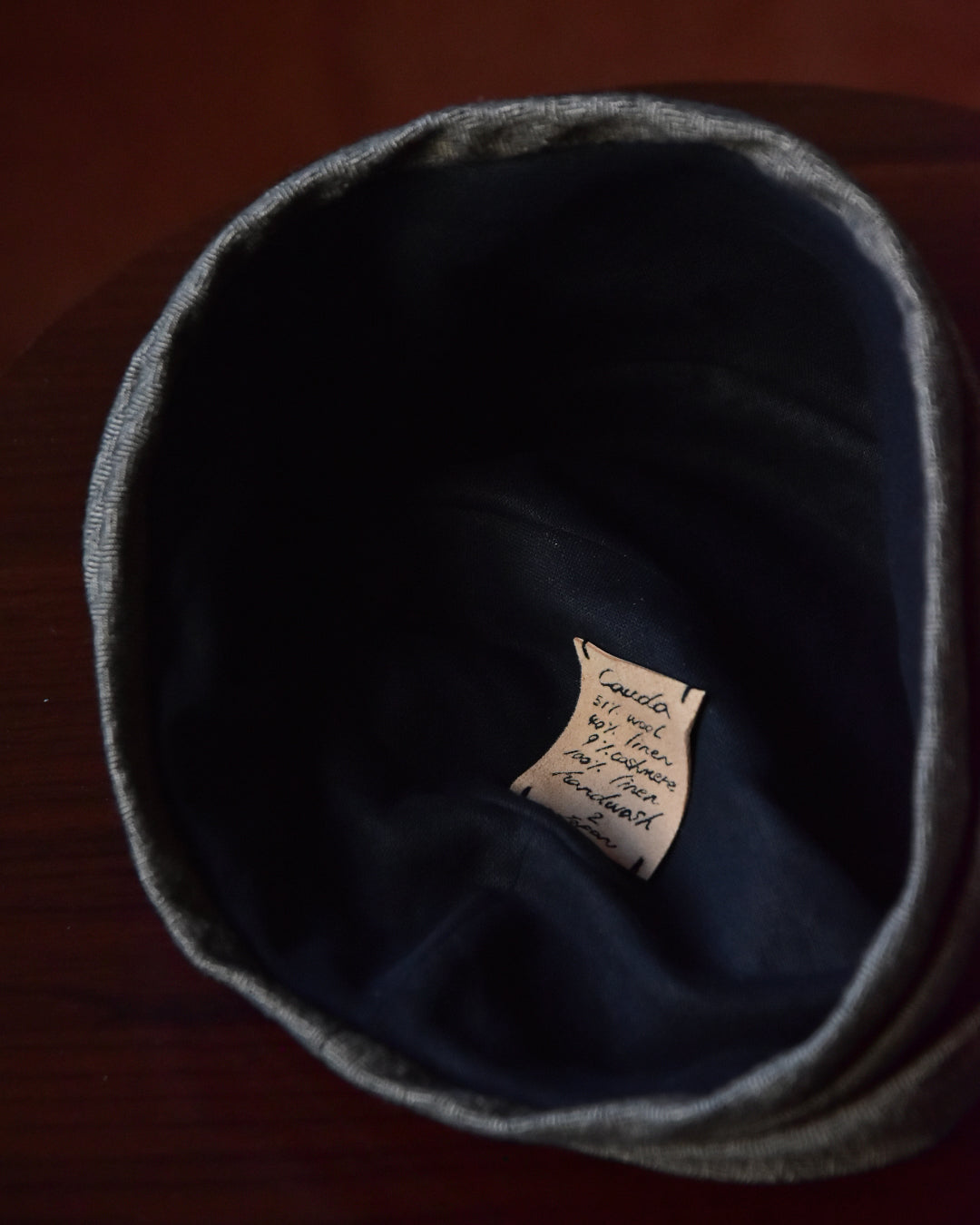 cauda / turban -cashmere wool line brown