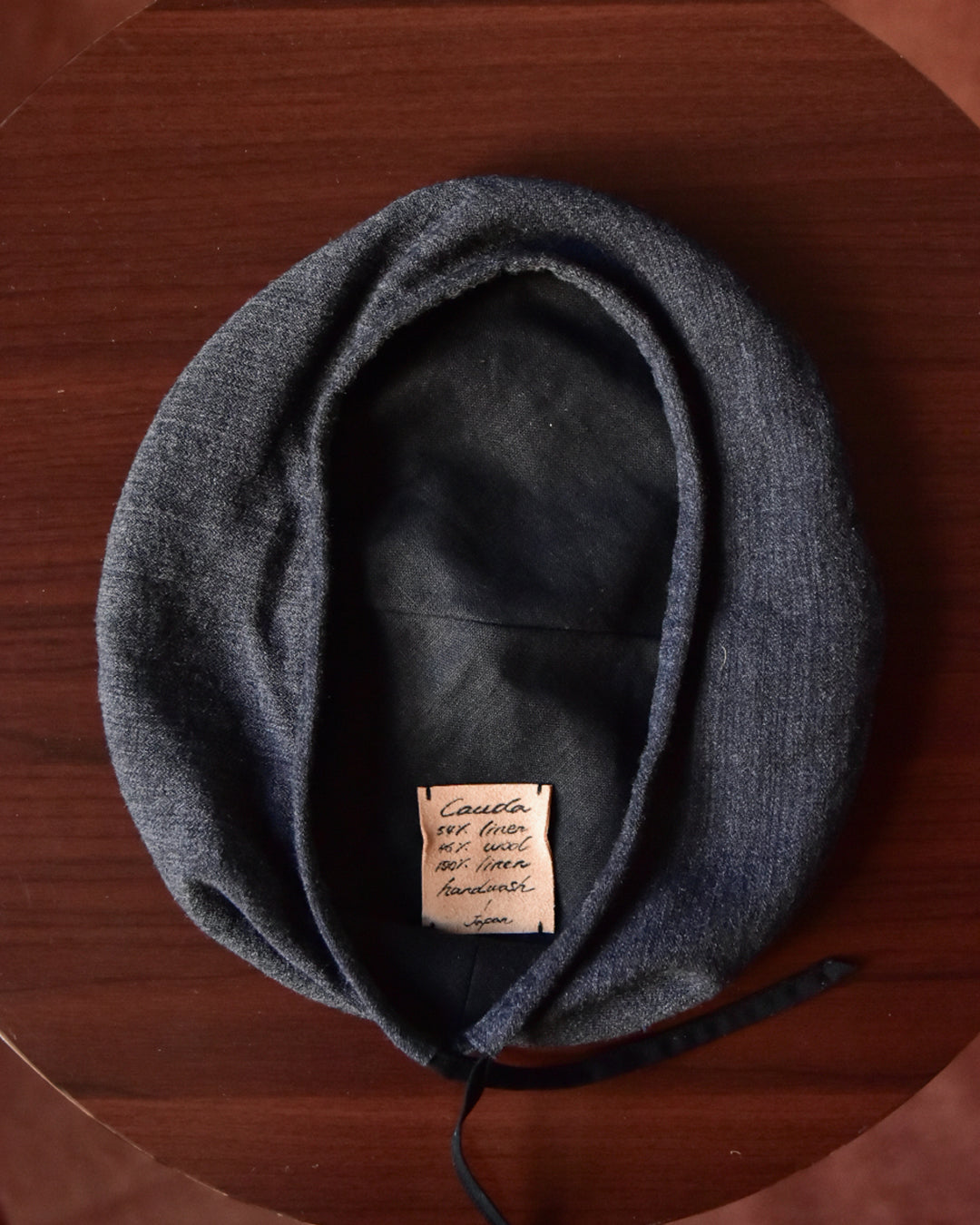 cauda / compact béret -wool line gray & navy