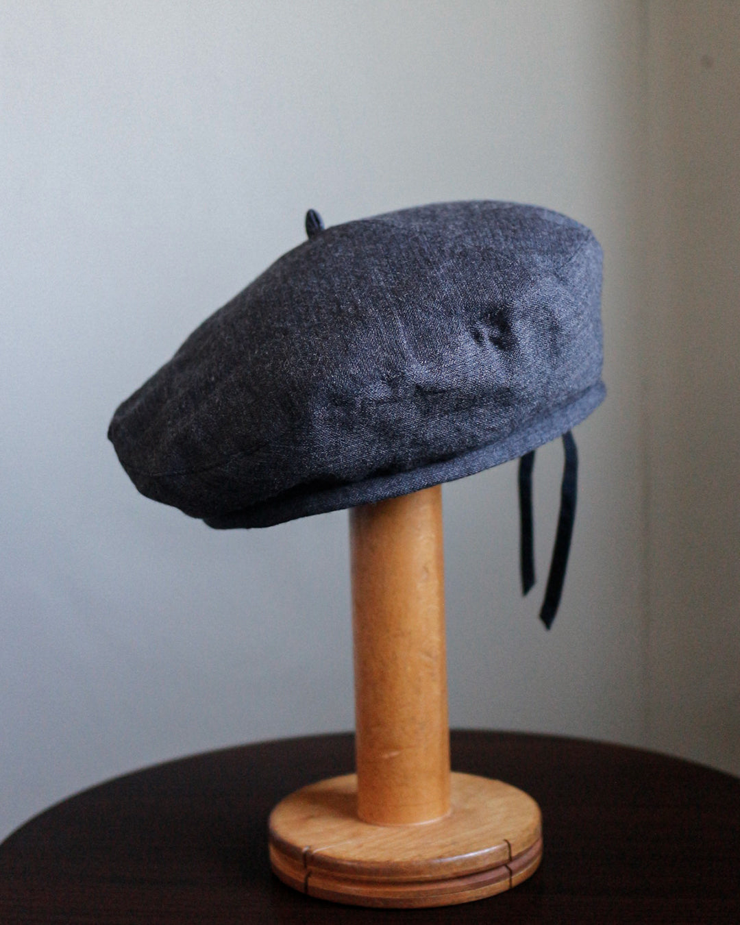 cauda / compact béret -wool line gray & navy