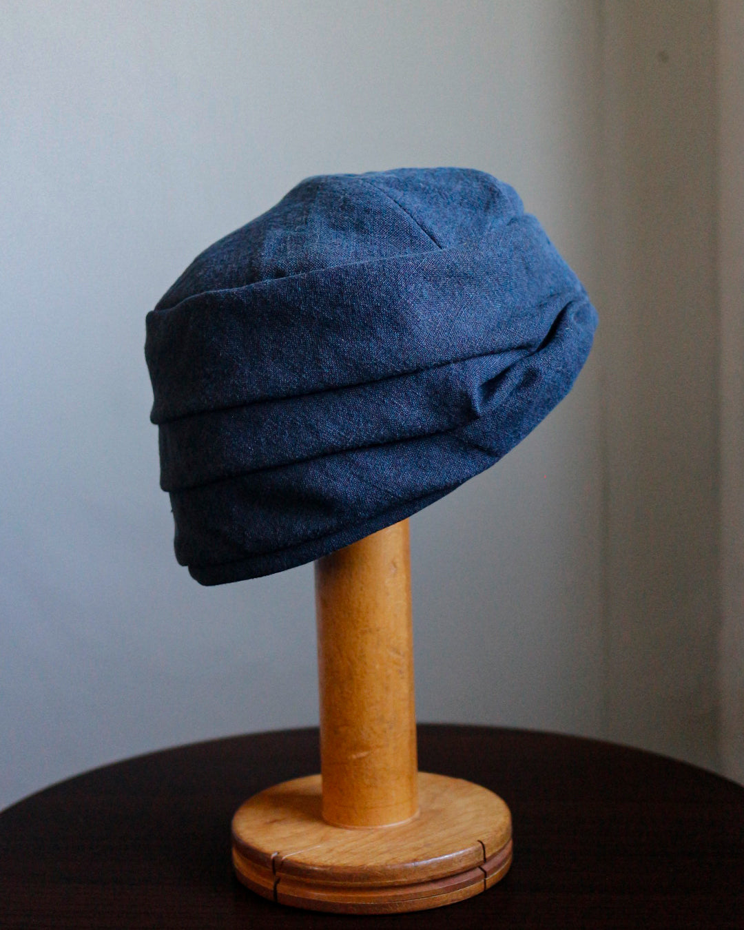 cauda | turban -indigo linen