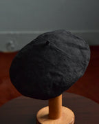 cauda | volume beret -1950s French vintage linen black