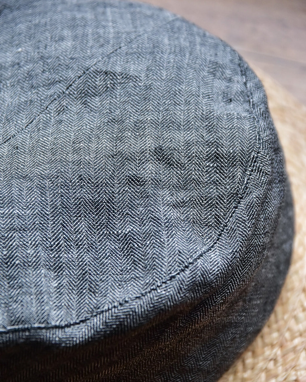 cauda | canotier herringbone linen gray EGG / hemp