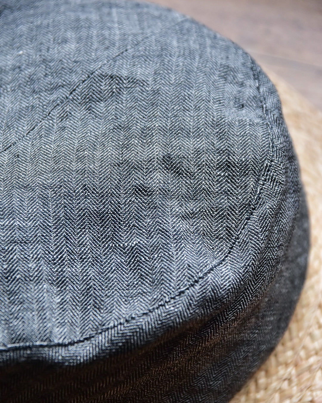 cauda | canotier herringbone linen gray EGG / hemp