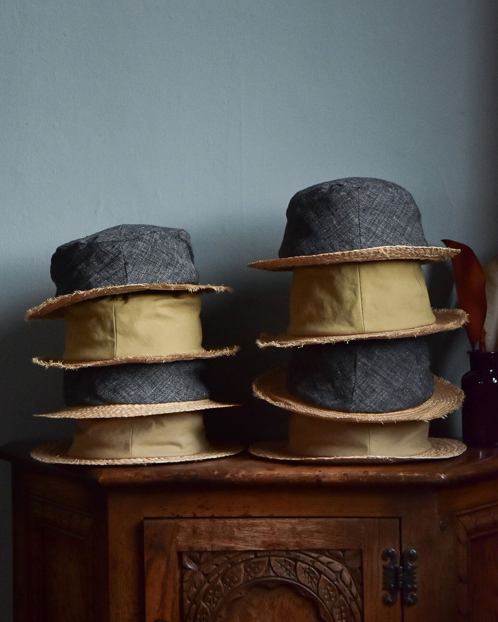 cauda | canotier 1950s French army BUS / raffia