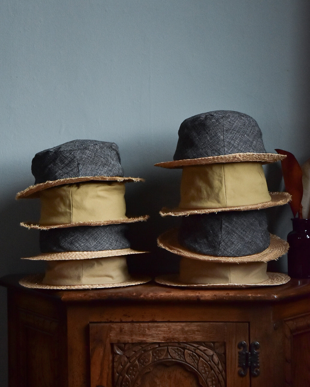 cauda | canotier 1950s French army BUS / raffia