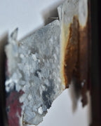 Jun Enishi | drawing oil on corrugated iron
