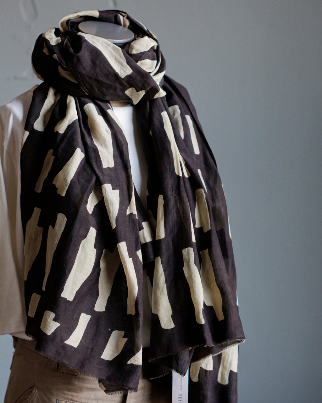 mills | Branch Shawl  Charcoal